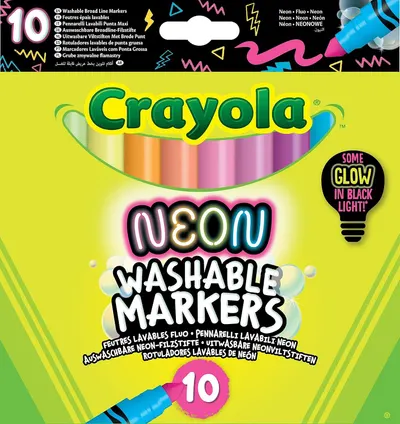 Set de markere Crayola Neon - Lavabile, 10 culori