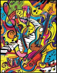Tablou de colorat ColorVelvet - Muzică, 47 x 35 cm