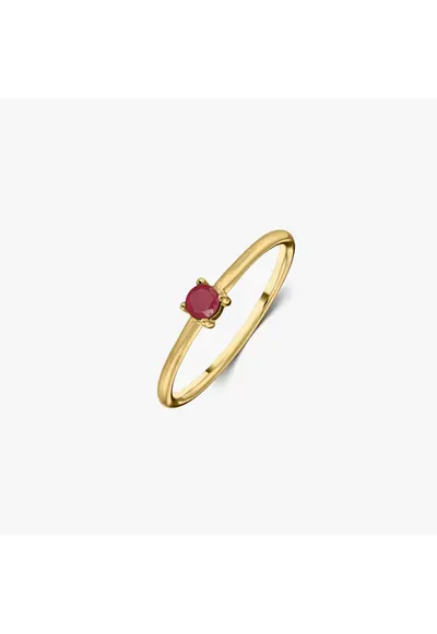 Inel din argint Birthstone Golden July - Rubin