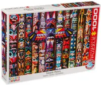 Puzzle Eurographics din 1000 de piese - Totemuri canadiene