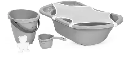 Set pentru baie bebe BabyJem - 5 piese , Grey