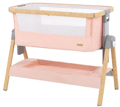 Pătuț pentru bebeluși KikkaBoo - Nanna, Pink Wood