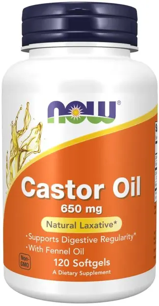 Castor Oil, 650 mg, 120 capsule, Now