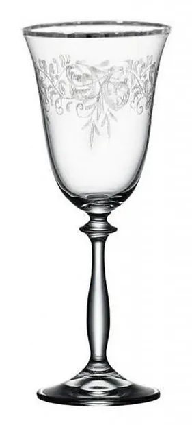 Pahare de vin Bohemia - Angela Platinum, 6 buc, 250 ml