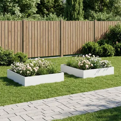 vidaXL Vază pentru Grădină 2 buc. Alb 100 x 100 x 20 cm