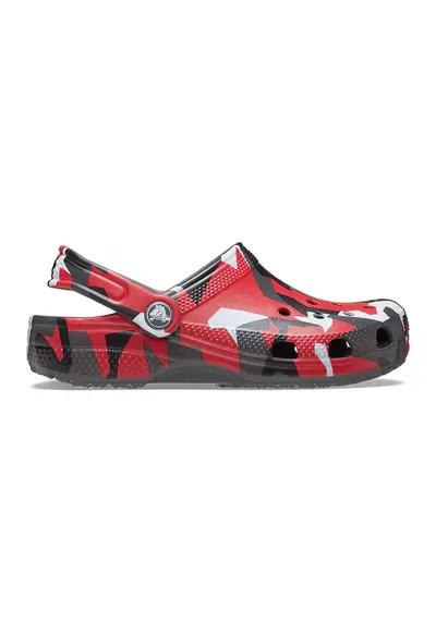 Saboti slingback cu model - Rosu/Alb/Gri