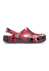 Saboti slingback cu model - Rosu/Alb/Gri