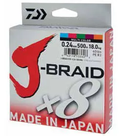 Fir Textil Daiwa J-Braid X8 Multicolor 010mm/6kg/150m