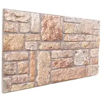 vidaXL Panouri de perete 10 buc. 100 x 50 cm Maro deschis și alb