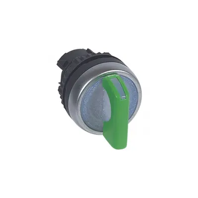 Osmoz illuminated standard handle selector switch - 2 stay-put positions 90° - verde
