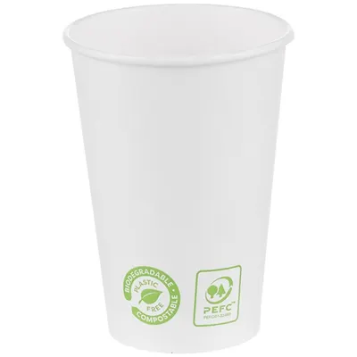 Pahare Carton Bio Albe, 180 ml, 50 buc