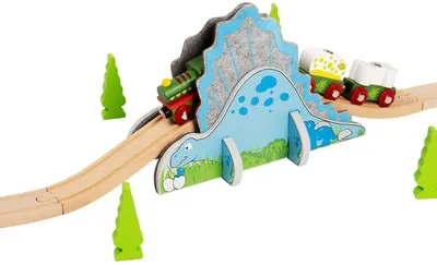 Supliment pentru trenul feroviar Bigjigs - Tunelul dinozaurului