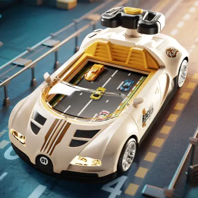 Bugatti interactiva pentru copii 3, 6 ani, Volan si traseu integrat, Bej - Default Title
