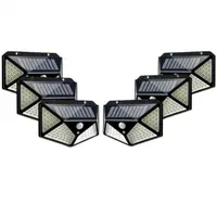 Set 6 x Lampa 100 LED cu panou solar, senzor de miscare
