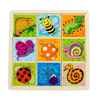 Puzzle din lemn Pino - Aranjseaza modelele si formele