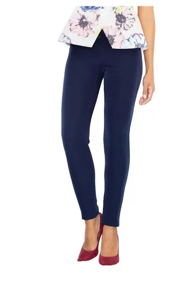 Pantaloni dama M377 - albastru - confortabili - poliester/elastan