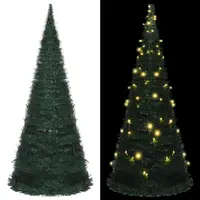 vidaXL Brad șnur de Crăciun artificial pop-up pre-iluminat verde 150cm