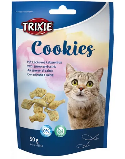 TRIXIE Cookies cu Somon și Iarba Mâței 50g