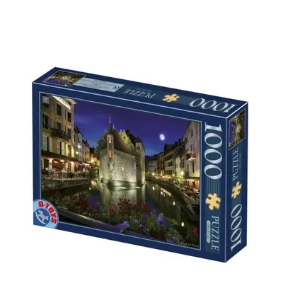 Puzzle Adulti Franta: Annecy Peisaj de Noapte, 1000 Piese, D-toys