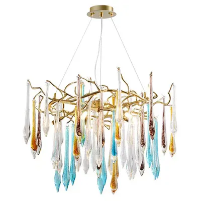 Karol Candelabru 8xg9 Aurie/multicolour Cristale