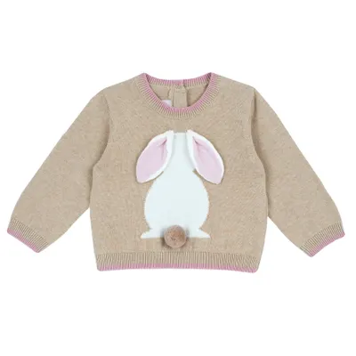 Pulover copii Chicco tricotat, bej cu model, 69703-65MFCO