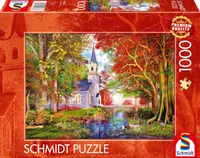 Puzzle Schmidt din 1000 piese - Capela toamna