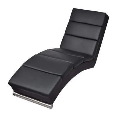 vidaXL Șezlong, negru, piele ecologică