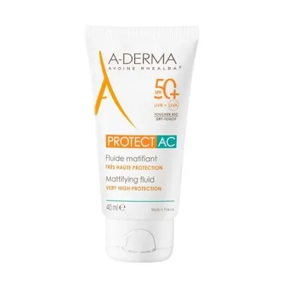 Fluid matifiant pentru protectie solara ADerma Protect AC SPF 50+, 40 ml