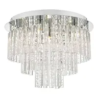 Plafoniera Paulita Bathroom 5 Light Flush Polished Chrome Glass IP44