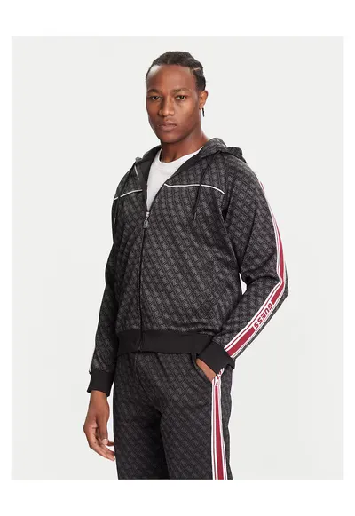 Bluza trening de barbati negru cu model