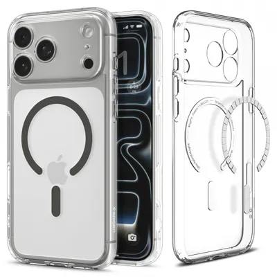 Husa MagSafe pentru Apple iPhone 17 Pro Max, Spigen, Ultra Hybrid, Gri ACS10283