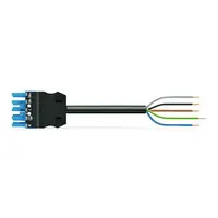 pre-assembled connecting cable; Eca; Socket/open-ended; 5-pole; Cod. I; H05Z1Z1-F 5G 2.5 mm²; 4m; 2,50 mm²; blue