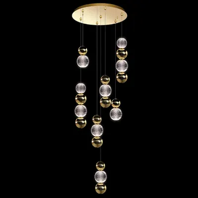 Diamond Led Pendant 28w 3000k, Gold