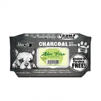 Servetele Umede pentru Caini Absorb Plus Charcoal, Aloe Vera, 80 Bucati