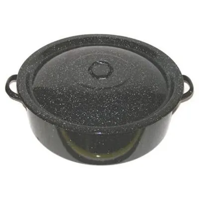 Cratita Emailata cu Capac, 20 l, Neagra, Emailul Medias