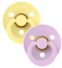 Suzete Bibs - Colour, 2 buc, 6-18 luni, galben/mov