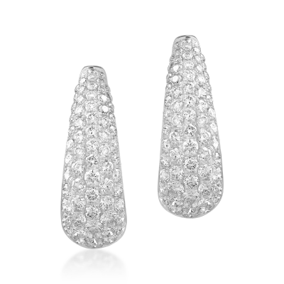 Cercei din aur alb cu diamante de 4.221ct