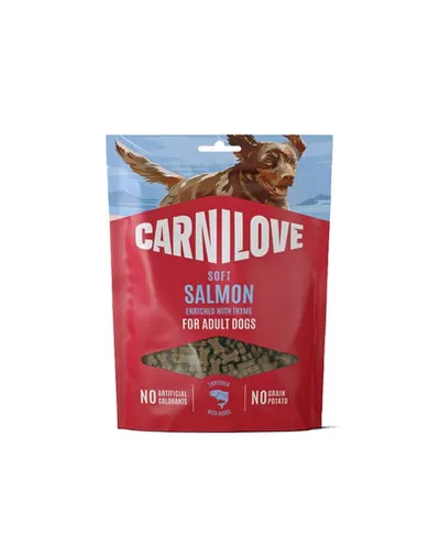 CARNILOVE Dog Soft Snack Salmon Small Bite 200g gustări moi pentru câini adulți, cu somon