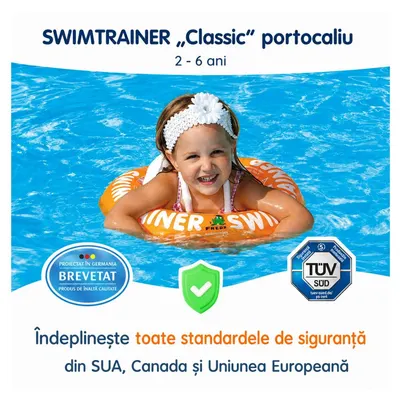 Colac de inot pentru copii Swimtrainer Classic portocaliu 2-6 ani Freds Swim Academy