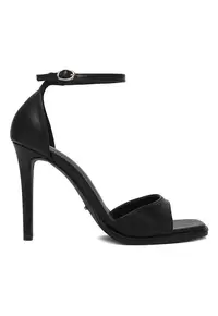 Sandale dama - stiletto - negru - piele ecologica