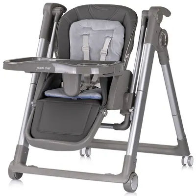 Scaun de masa 2 in 1 transformabil in leagan Chipolino Super Chef Cloud cu roti, spatar reglabi, sezut reglabil, pliere compacta