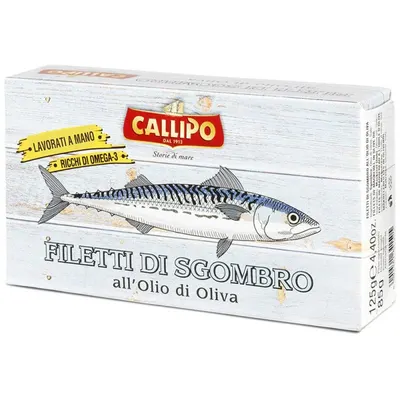 Fileuri de Macrou in Ulei de Masline Callipo, 125 g