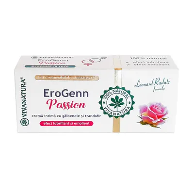 EroGenn Passion - Cremă Intimă cu Gălbenele și Trandafir, 20ml | Vivanatura