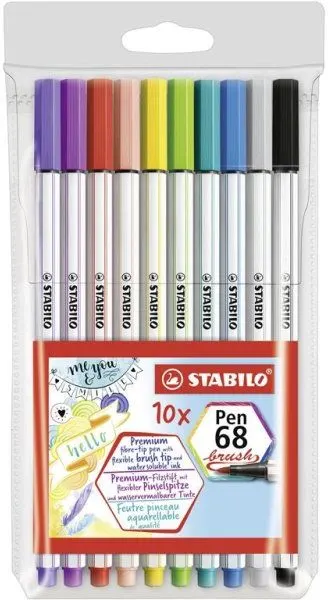 Set carioci Stabilo - Pen 68, 10 culori
