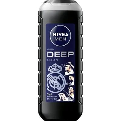 Gel Dus Nivea Men Deep Clean Real Madrid, 500 ml