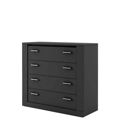 Comoda Ianis 4, Neagra, 100x90hx43 Cm
