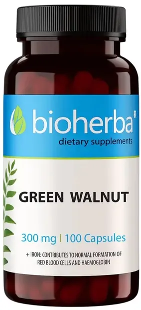 Green Walnut, 300 mg, 100 capsule, Bioherba