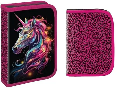 Penar cu rechizite S. Cool - Unicorn, cu 1 fermoar, 32 piese