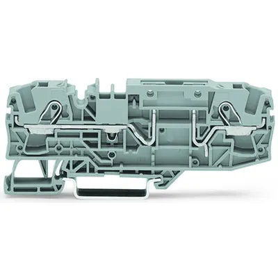2-conductor carrier terminal block; for DIN-rail 35 x 15 and 35 x 7.5; 6 mm²; Push-in CAGE CLAMP®; 6,00 mm²; gray