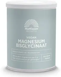 Vegan Magnesium Bisglycinate, 220 mg, 250 g, Mattisson Healthstyle
